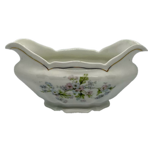 Antique PH Leonard Gravy Boat w/ Pink & Lavender Flowers Made In Vienna Austria